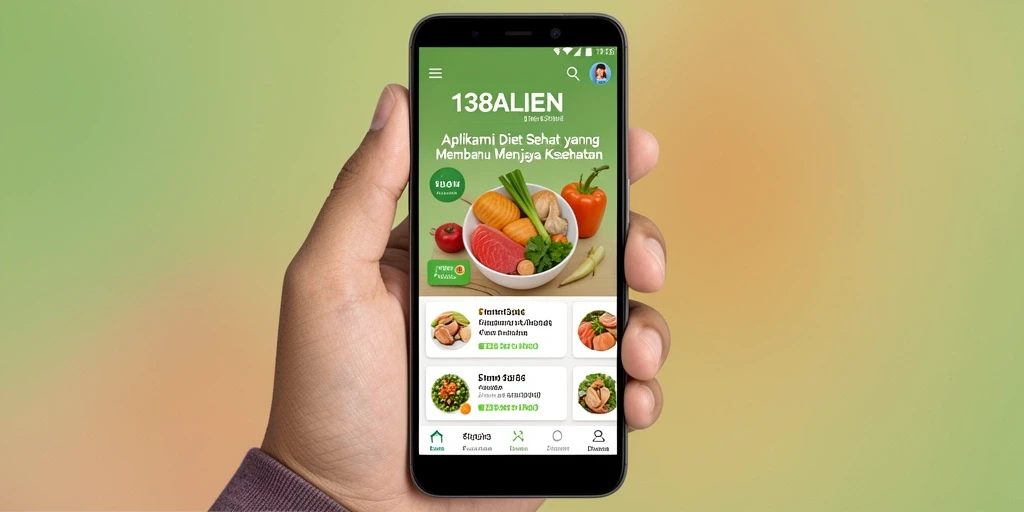 Screenshot antarmuka aplikasi 138ALIEN menunjukkan fitur diet sehat yang menarik.