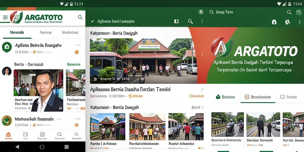 Tampilan antarmuka aplikasi ARGATOTO untuk Berita Daerah.