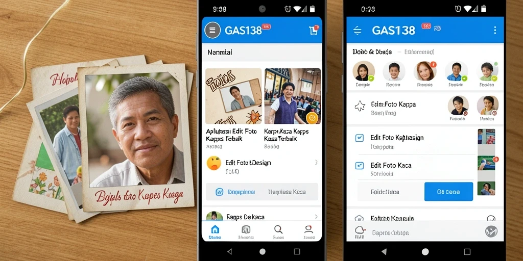 Antarmuka mudah digunakan untuk edit foto kertas kaca.