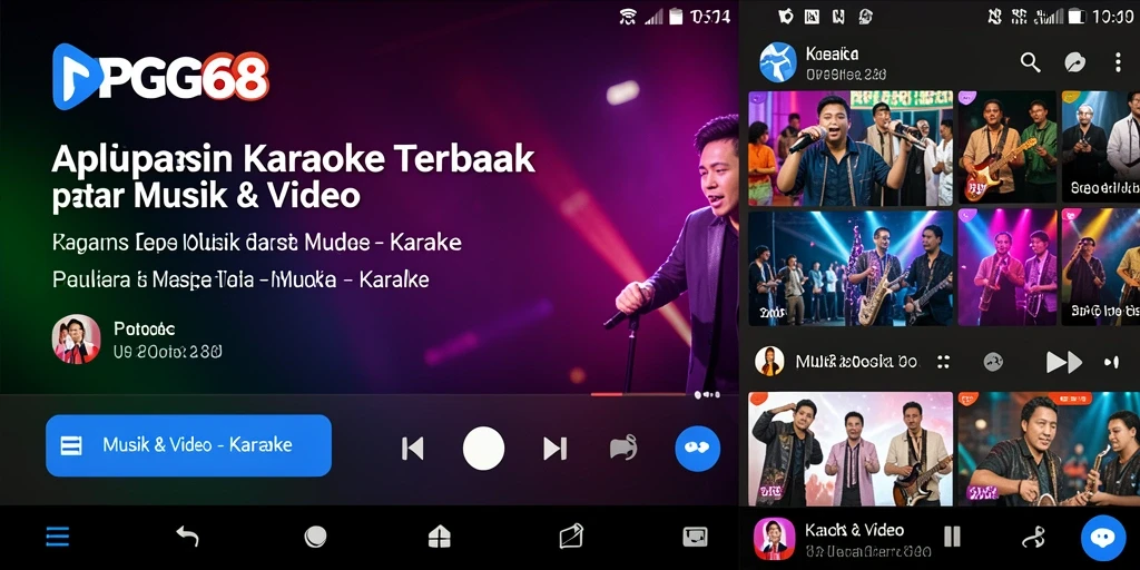 Tampilan antarmuka PGG68 dengan fitur Karaoke yang interaktif.