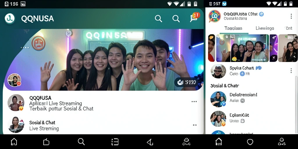 Antarmuka QQNUSA yang menawan saat melakukan Live Streaming.