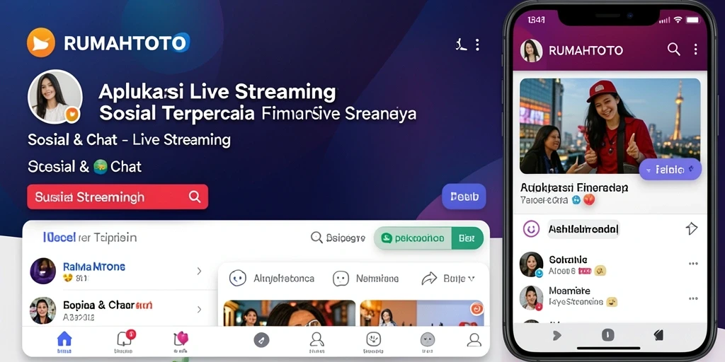 Antarmuka aplikasi RUMAHTOTO saat melakukan live streaming yang interaktif.