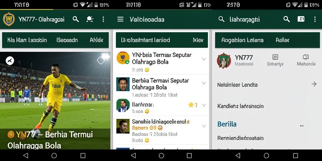 Screenshot antarmuka aplikasi YN777 yang sederhana dan informatif.