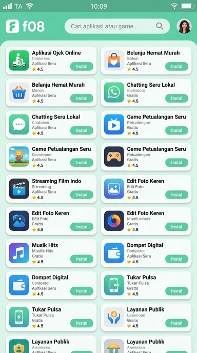 Tampilan katalog aplikasi f08