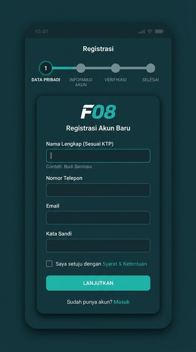 Tampilan halaman daftar f08