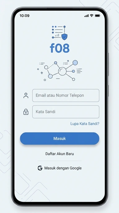 Tampilan halaman login f08